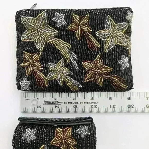 Vintage Beaded Shooting Star Small Clutch Purse Wth Lipstick Case Neiman Marcus